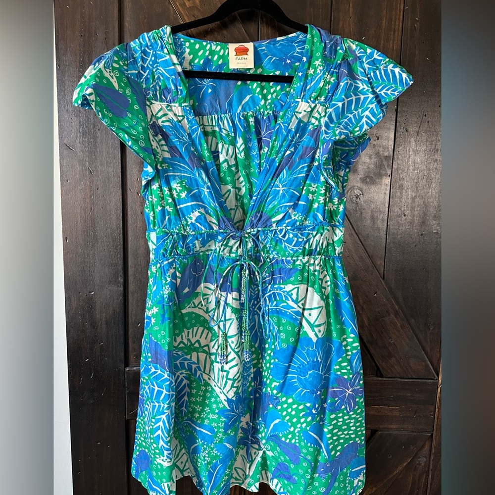 Farm Rio Green Jungle Panther Mini Dress Color, JUNGLE PANTHER GREEN, Size XL